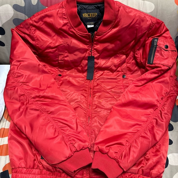 Rare New with Tags 10.Deep Bold Red Bomber Jacket 2XL